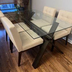 Glass Dining Table & Chairs 