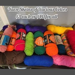 Yarn Skeins of Various Colors 