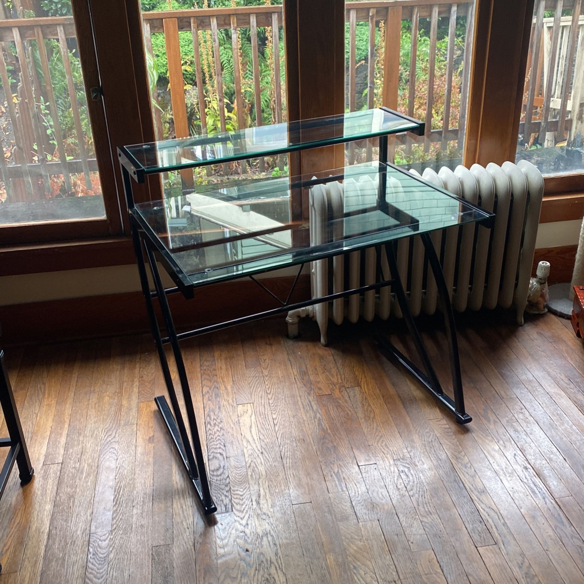 Glass Desk with Riser