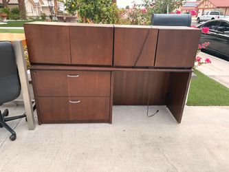 Desk and cabinets