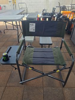 Chair with fold-down side table