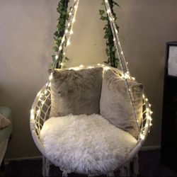 Boho Hanging Hammock Rope Swing Chair