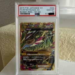 Pokemon PSA 10 M Rayquaza EX #095 Full Art 1St Ed Bandit Ring 2015 Japanese