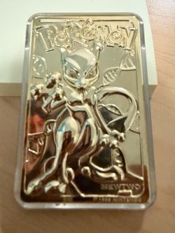 Pokemon Mewtwo 23 Karat Gold Plated Trading Card Burger King 1999 Special Ed.