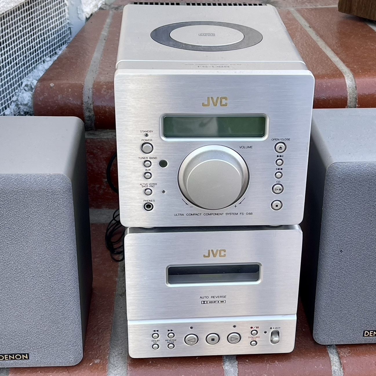 JVC FS-D88 Tape CD AUX ST AM/FM Tuner w/ Denon Speakers