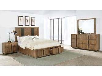 Terrace Ash Brown 4-piece Eastern King Bedroom Set