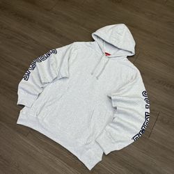 Light grey supreme hoodie 