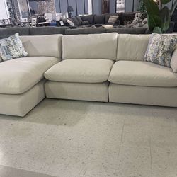 OM• $38 Initial • Brand New Elyza 3 Piece Sectional With Chaise 