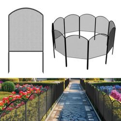 Decorative Garden Fence Animal Barrier, 10 Pack Total 24in(H) x 10.8ft(L) Dog Rabbit Garden Edging Fencing, Plant Protection Rustproof Metal Panel Bor