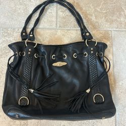 Elliott Lucca black leather handbag + wallet, New