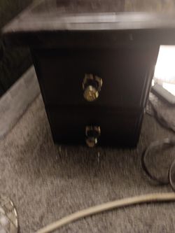 2 Matching Mini Tables Marble Top 2 Drawer