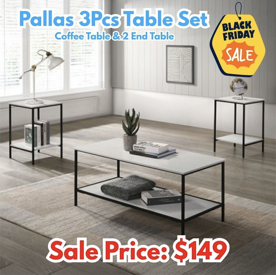 3pcs Table Set Coffee Table And 2 End Tables