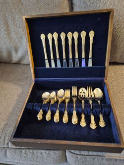 Gold Plated Flatware Set (Service for 8)