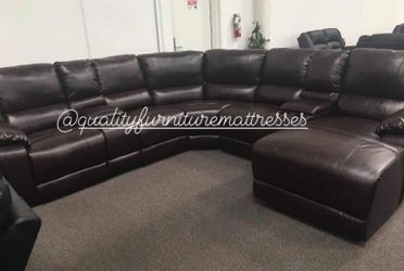 Sectional sofa set with recliner black or brown