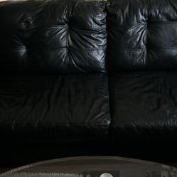 Black Leather Couch 
