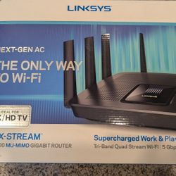 Linksys AC5000 Mu MIMO 5.0 GHz Tri Band Quad Stream WiFi Router EA9400