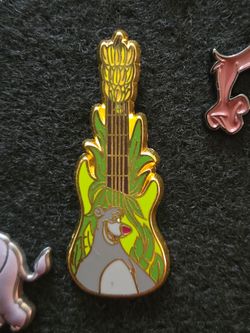 Disney Baloo Guitar-Shaped Enamel Pin, Jungle Book Music Theme