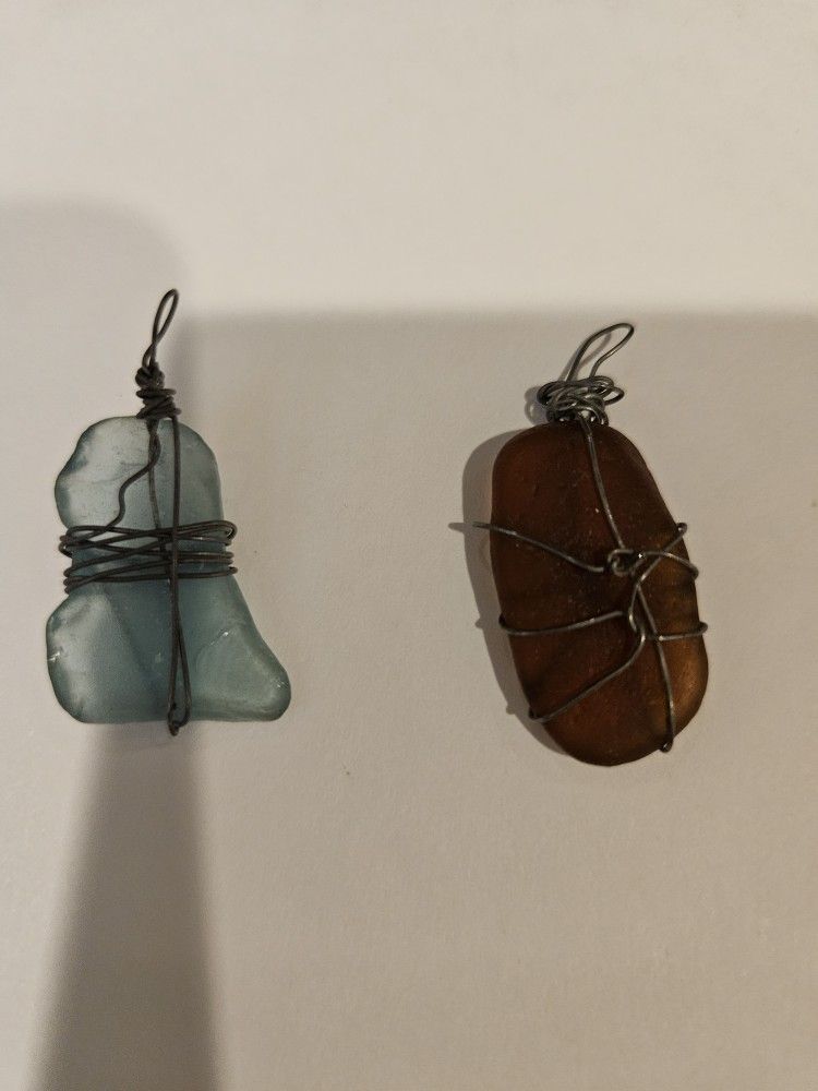 Sea glass pendants