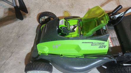 Greenworks 19" 40V Lithium Cordless Lawn Mower, Blower, Weed Wacker, Trimmer, Batteries & Chargers