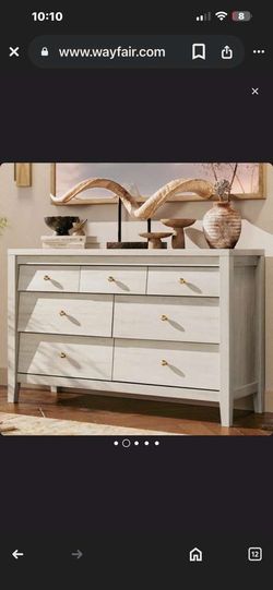 7 Drawers Dresser With Beveled Panel, Farmhouse Chest Of Dressers For Bedroom, Wood Dresser Tv Stand, Drawer Organizer For Bedroom, Living Room, Hallw