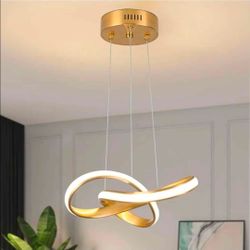 Mccokaige LED Pendant Light Fixture Gold