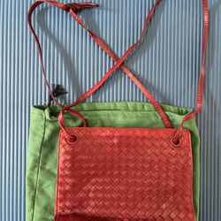 Vintage BOTTEGA VENETA - Intrecciato leather crossbody bag - Red
