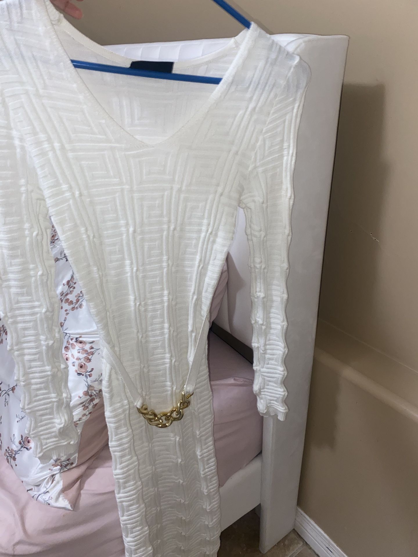 White Dress With Belt