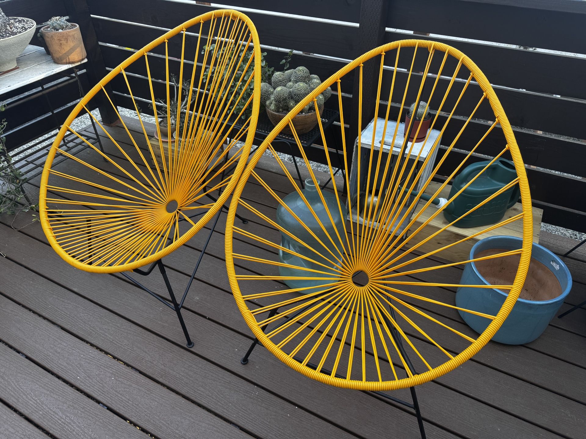 Set Of Yellow Acapulco Chairs