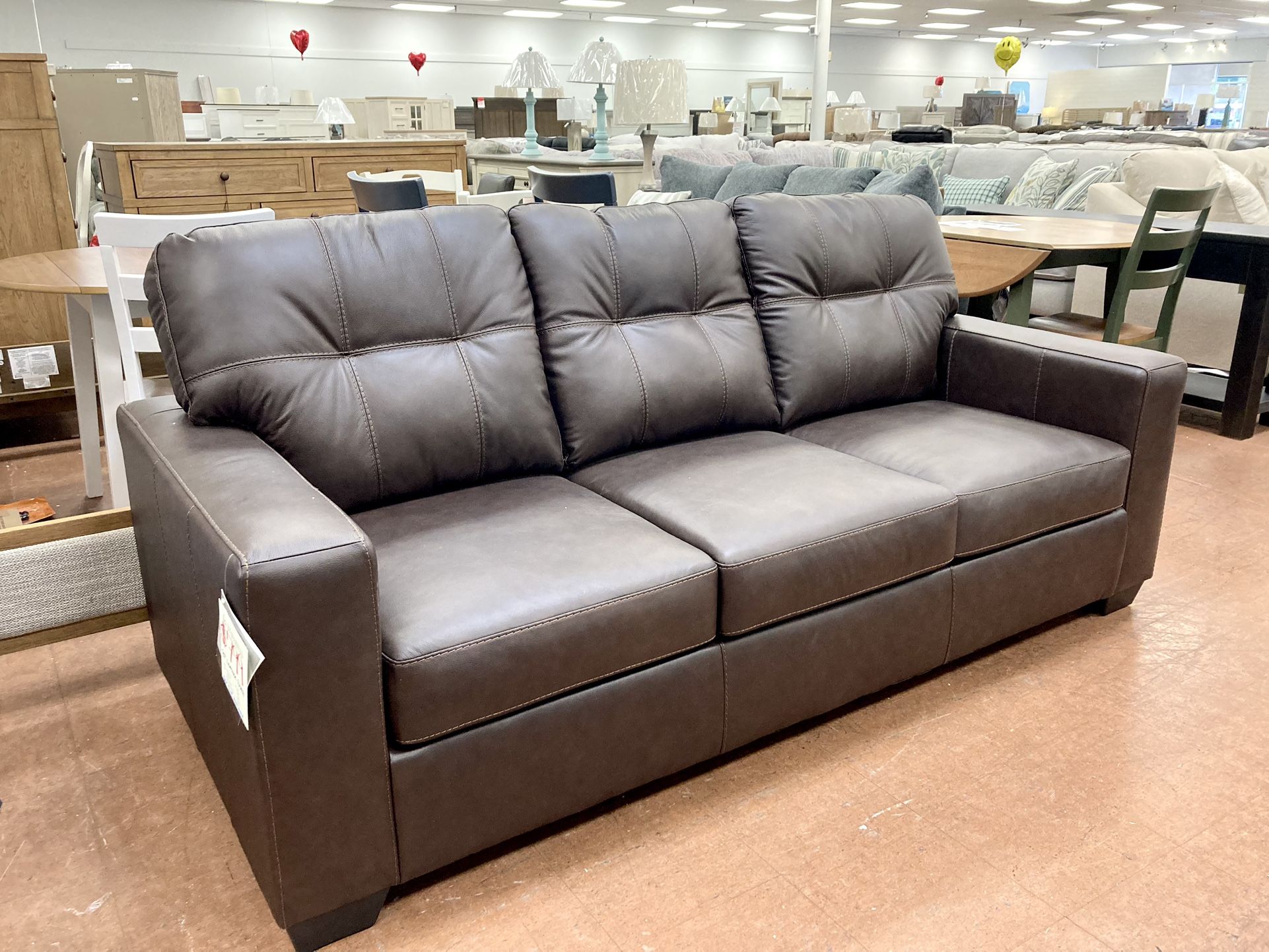New 85” Leather Sofa