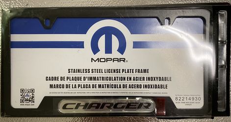 Mopar satin black charger license plate frame