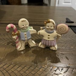 Lenox Ceramic Gingerbread Figurines Set of 2