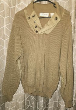 Vtg Orvis Heavy Commando Fisherman Elbow Patch Army Green Sweater Men's Medium