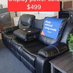 POWER ELECTRIC SOFA RECLINABLE CON PORTA VASOS Y CONECCION USB  PARA TELEFONO(DISPLAY)