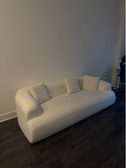 Beige Boneless Cloud Couch with Pillows
