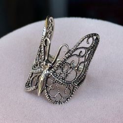 Butterfly 🦋 925 Sterling Silver Ring 💍 size 7 3/4