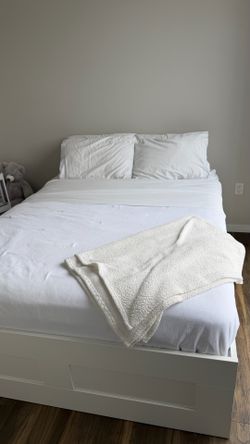 IKEA bed with storage and mattress