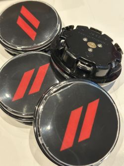 Floating LED Dodge Slash Center Caps In Red