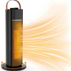 1500W Space Heater with Adjustable Thermostat, 18" PTC Fast Heating Ceramic Heater, Widespread Oscillation, Over Heating & Tip-over Switch Protection 