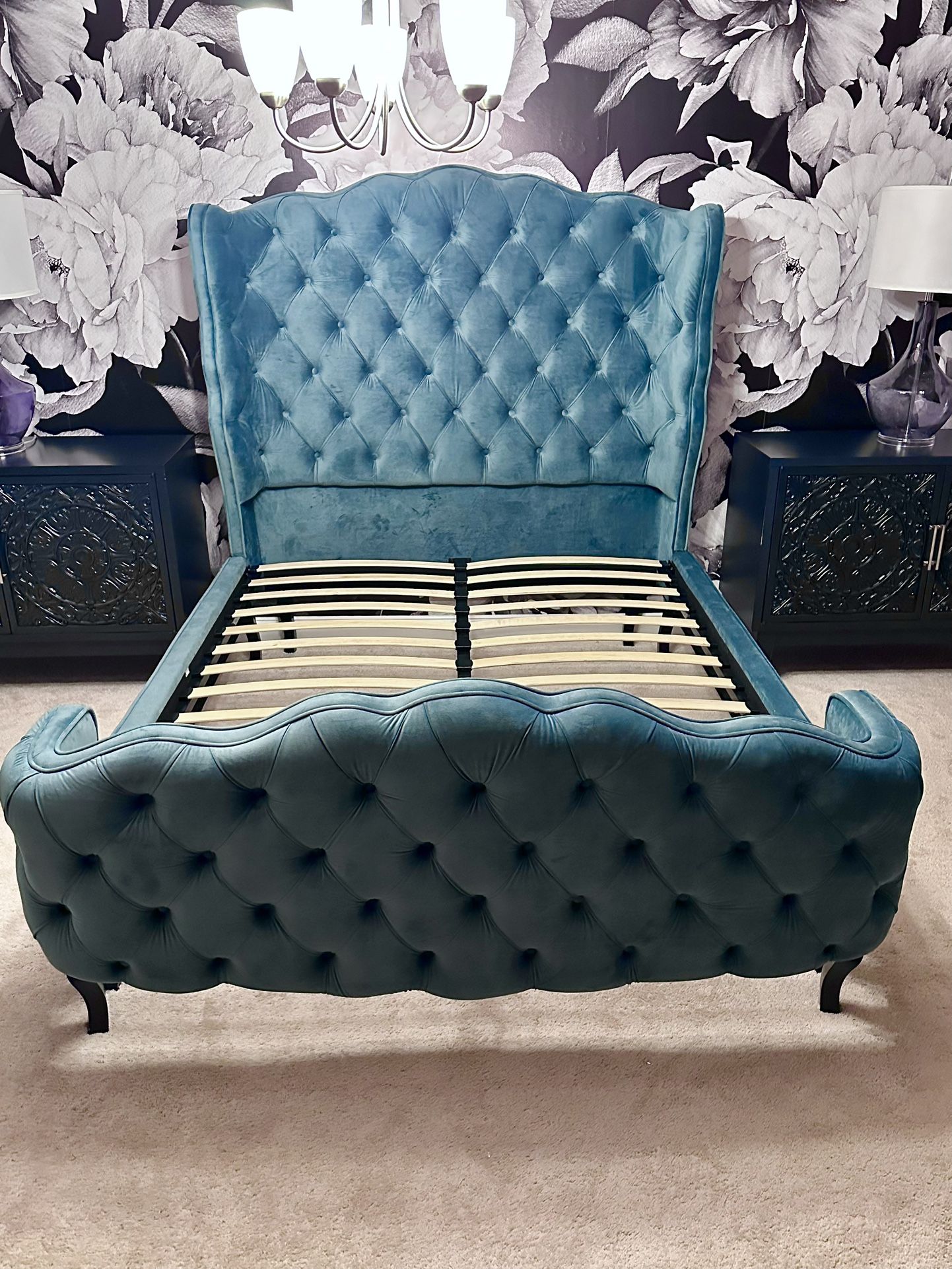 Queen Size Velvet Bed Frame