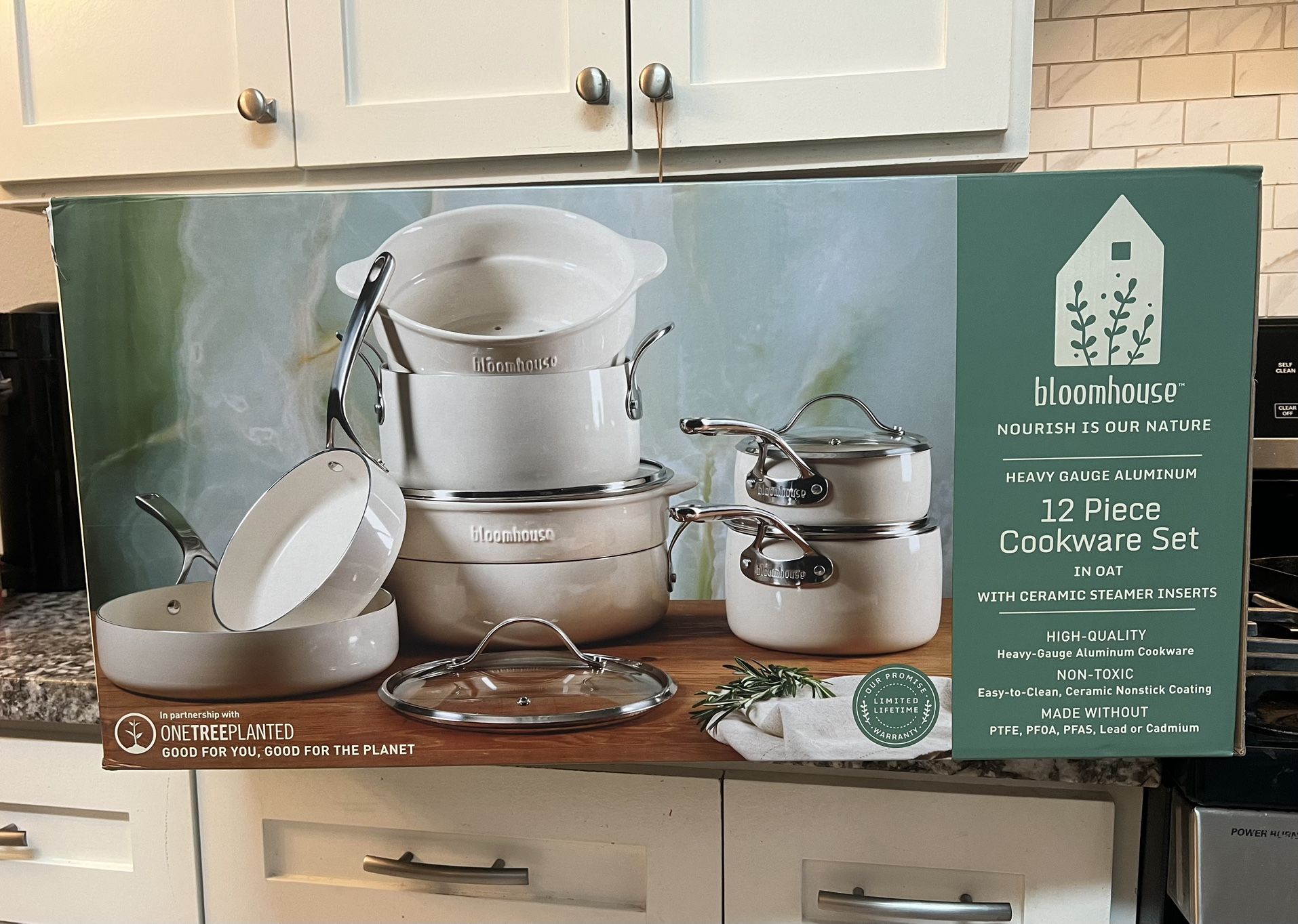 Bloomhouse 12 Piece Aluminum Pots and Pans Cookware Set