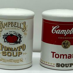 Ceramic Salt & Pepper Shaker Set Campbell's Tomato Soup Cans Set 2000 