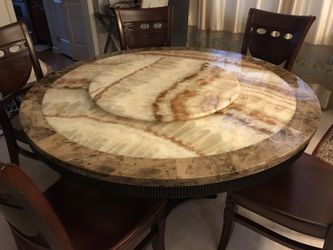 Redwood Marble Table with Chairs set