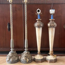 2 Pairs Of Antique Lamp Bases 