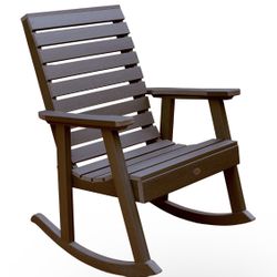 Highwood Weatherly Rocking Chair, Weathered Acorn outdoor patio seating