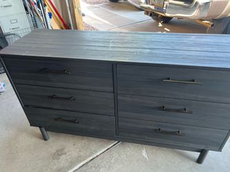Gray 6 drawers dresser