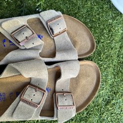 BIRKENSTOCK ARIZONA SOFT FOOTBED Suede Taupe 40 US 9 - 9.5 No Box