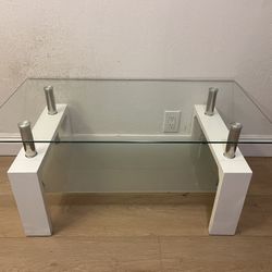 Modern Glass Coffee Table (Water Damage/Read Description)