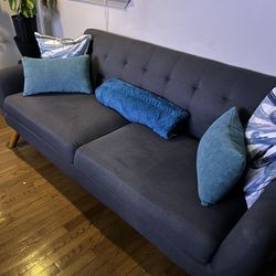Dark Grey Sofa Set Excellent Condition 