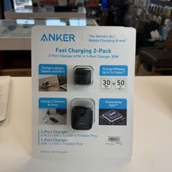 Anker Fast Charging 67W and 30W Wall 2 Chargers with Foldable Plug Travel New