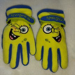 2 Pair Child's SpongeBob Gloves